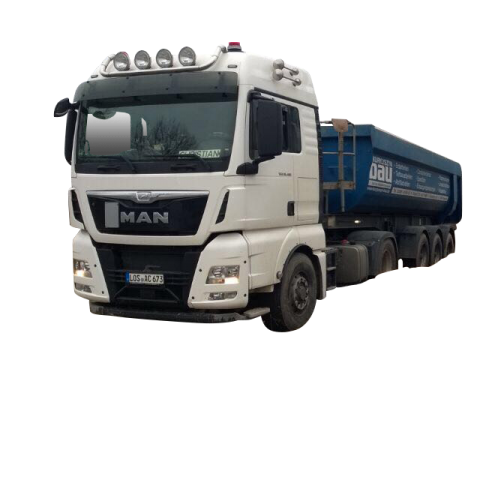 MAN Truck mit Container abgeplant